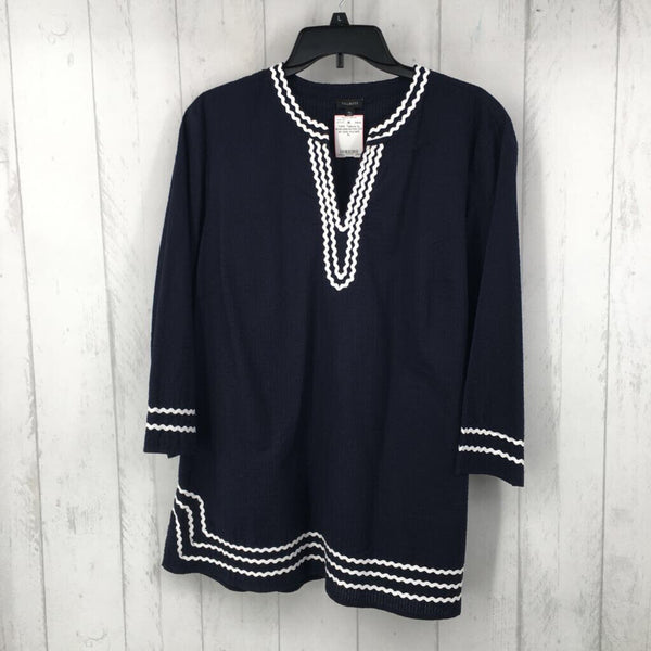 XL Embroidered trim 3/4 slv tunic