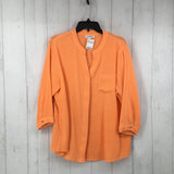 XL Gauzy button down 3/4 slv top