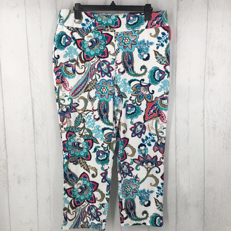 R89 2 floral slimming crop pants