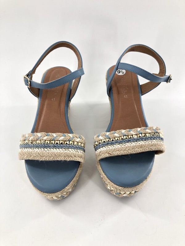 9.5 Beaded espadrille wedge sandals