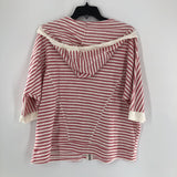 M Striped hooded zip up s/s