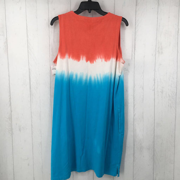 L Tie-dye slvls dress