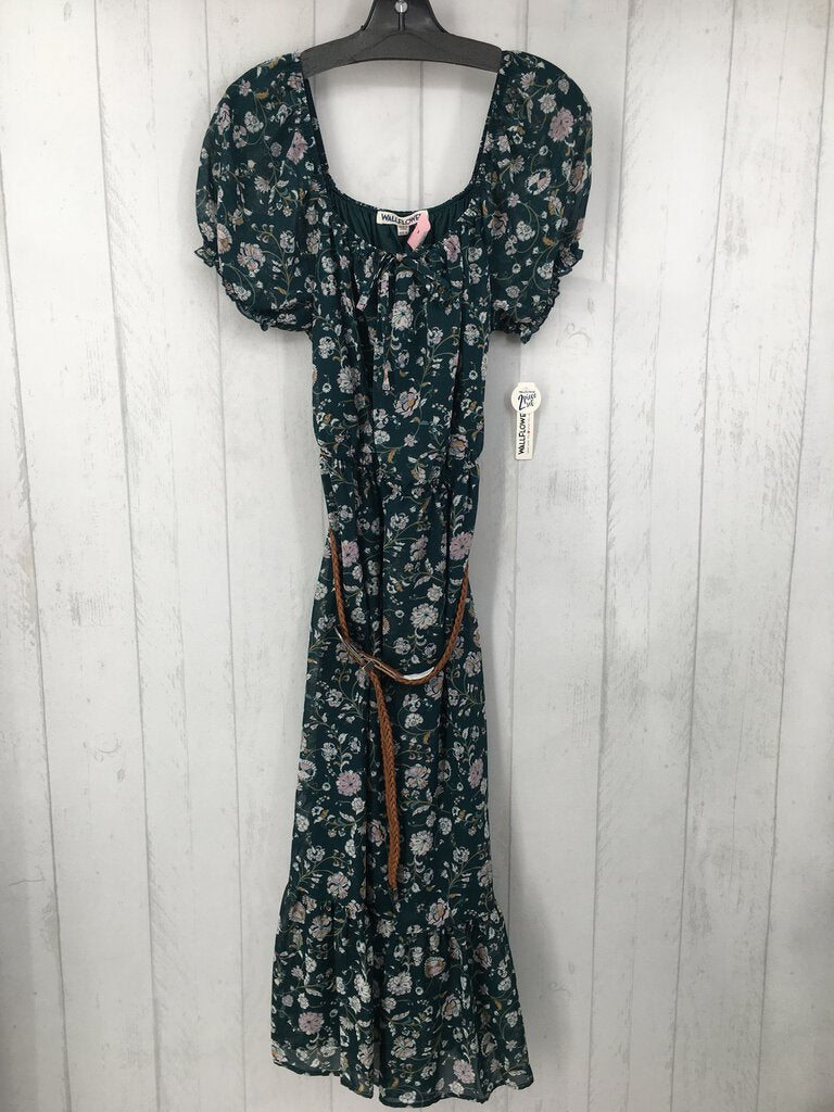 XL Flo print belted dress s/s