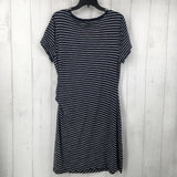 2(12/14) Striped side tie s/s dress