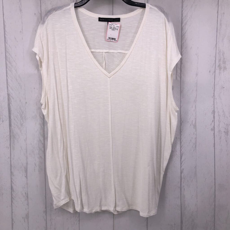 L V-neck cap slv top