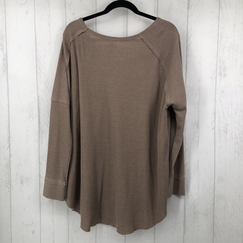 3XL Waffle knit l/s top