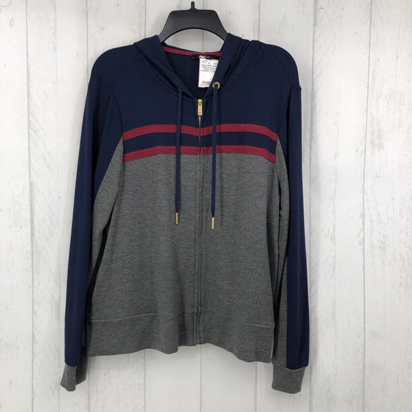 L Striped zip-up sweatshirt