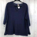 3(XL) Crochet 3/4 slv top