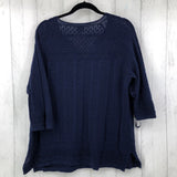 3(XL) Crochet 3/4 slv top