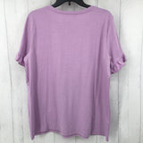 XL ruffle trim s/s top