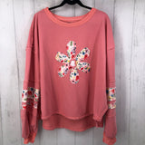 L l/s flower sweatshirt