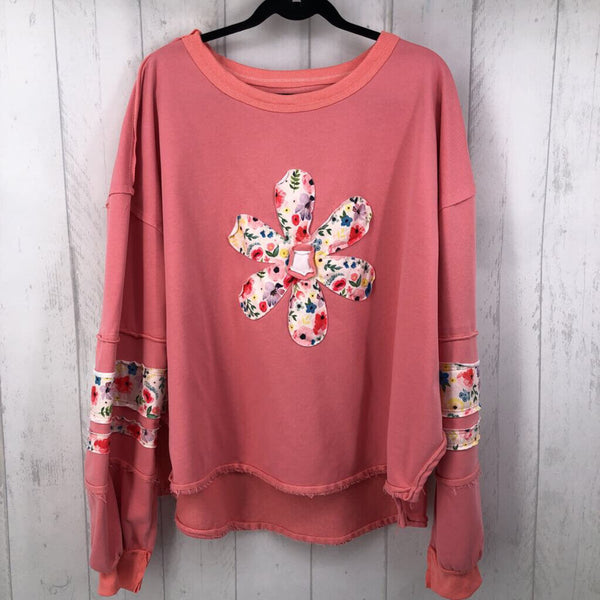 L l/s flower sweatshirt