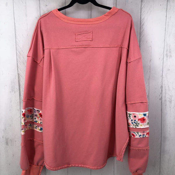 L l/s flower sweatshirt