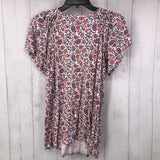 OX s/s pleated floral top