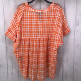 R59 XL s/s check v-neck top