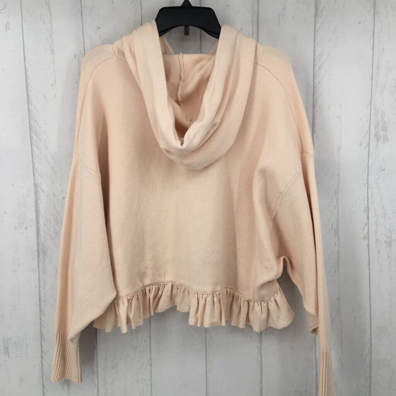 M Ruffled hem hooded sweater