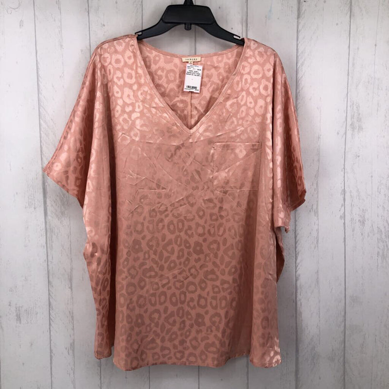 L Animal print v-neck dolman slv top