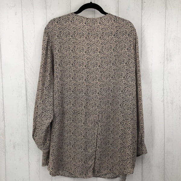 3X Printed v-neck l/s top