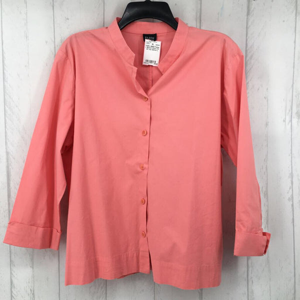 L Button down 3/4 slv top