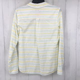 12 Striped 1/2 button down l/s top