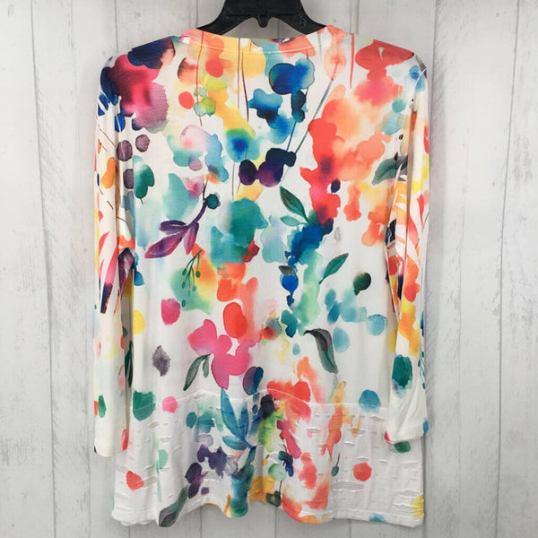 XL Textured printed l/s top