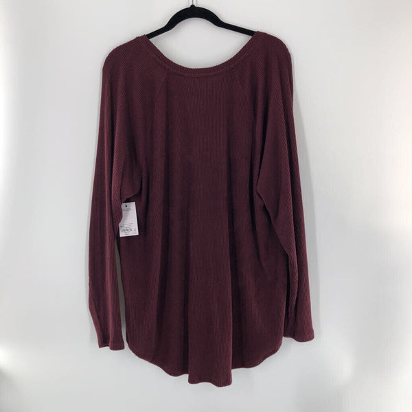 R36 1x ribbed v-neck l/s top