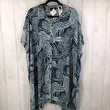 1x s/s leaf print button cover up