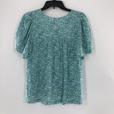 XS Flo print v-neck flutter slv top