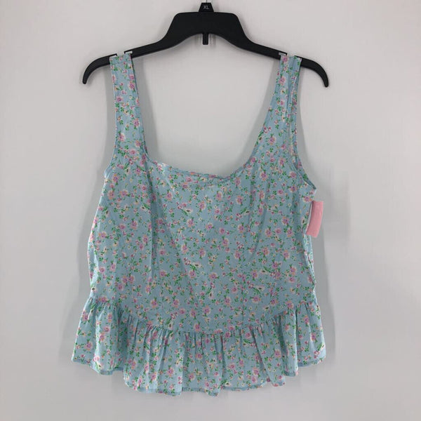 XL Flo print peplum tank