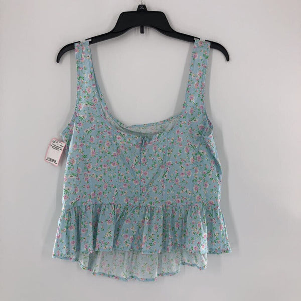 XL Flo print peplum tank