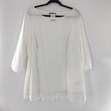 24W Lace hem 3/4 slv top