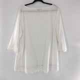 24W Lace hem 3/4 slv top