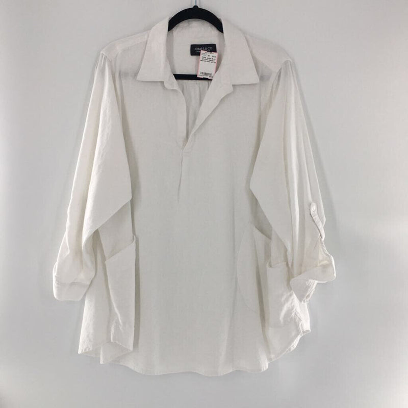 3X Linen blend v-neck l/s tunic