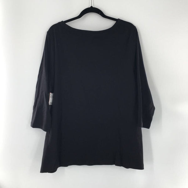 2X Bateau neck 3/4 slv tee