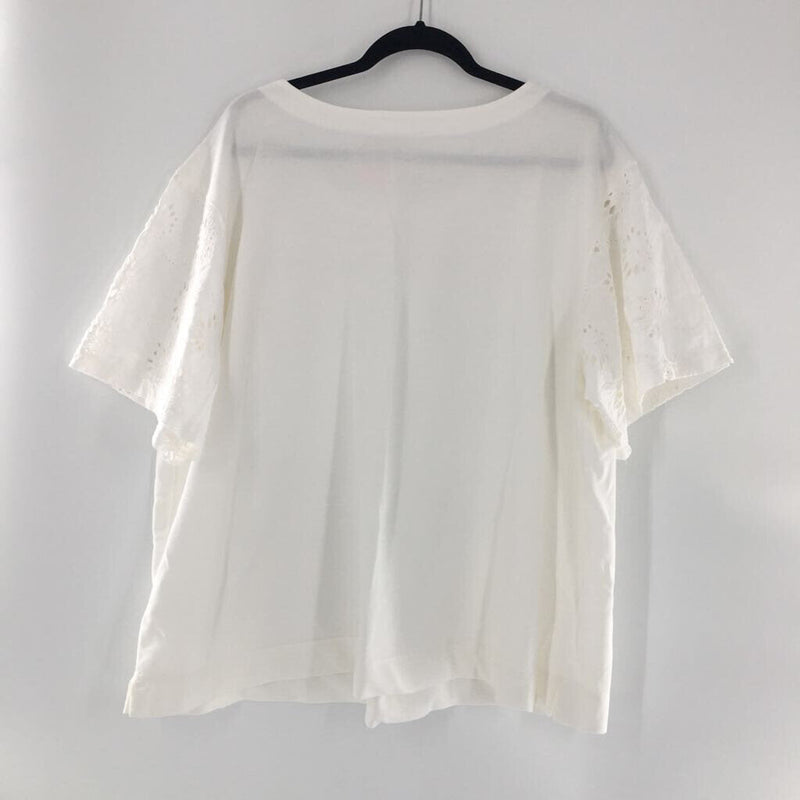 2X Eyelet slv crewneck top