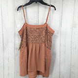 M Animal print peplum tank