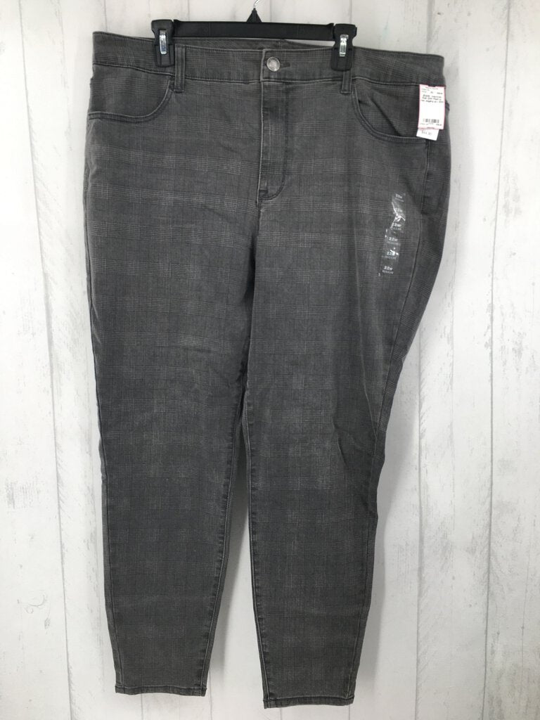 R45 22W Plaid hi-rise jegging