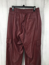 M Faux leather wide leg pants