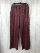 M Faux leather wide leg pants