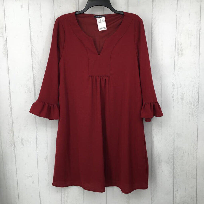 1X V-neck 3/4 slv dress