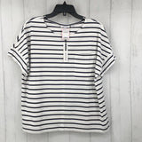 R59 L s/s stripe pocket top