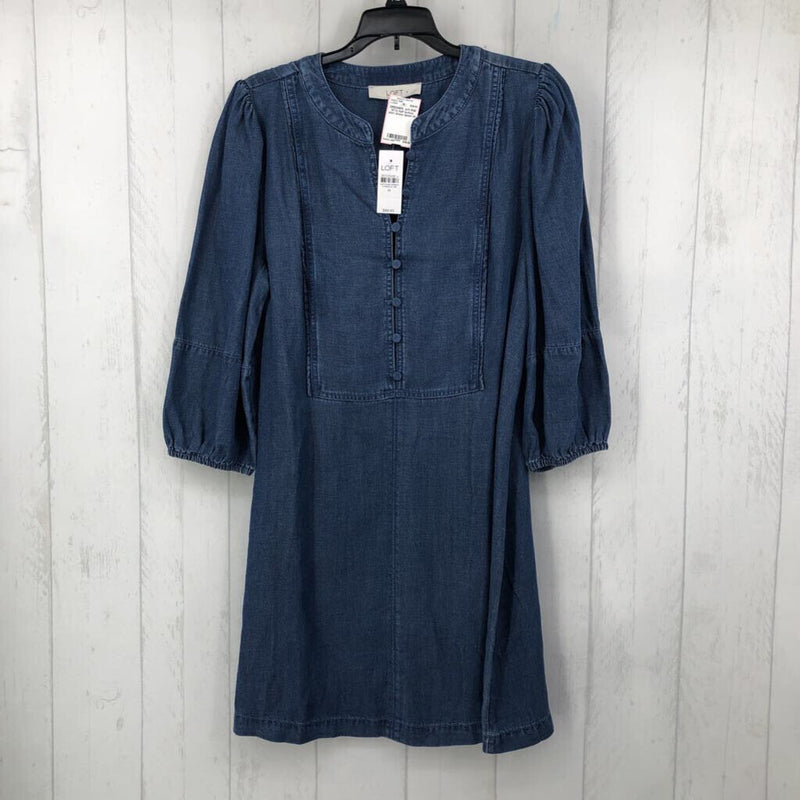 R90 M l/s half button shirt dress