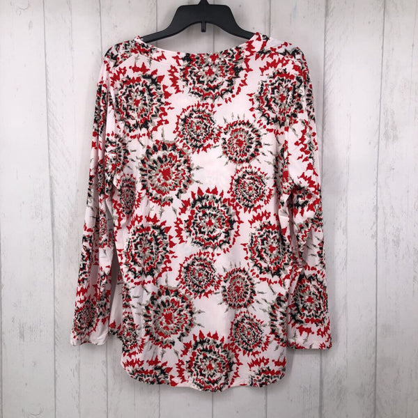 R35 L l/s silky v-neck print top