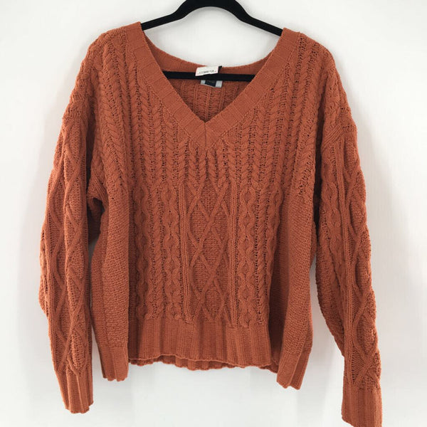 M l/s v-neck sweater