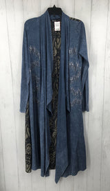 L l/s open drape embellished long cardigan