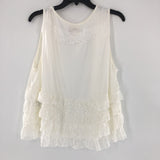 L open tiered ruffle vest