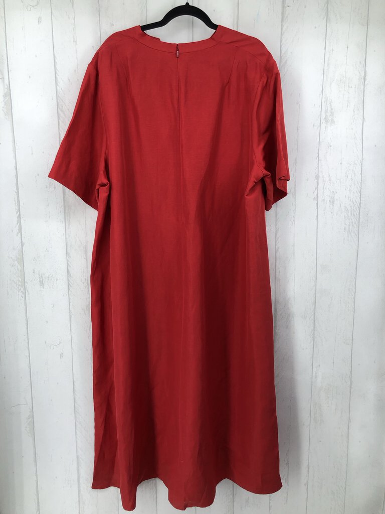 R998 3X V-neck linen s/s dress