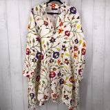 2 Linen flo print button down l/s tunic