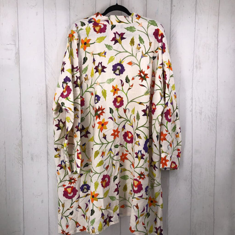 2 Linen flo print button down l/s tunic