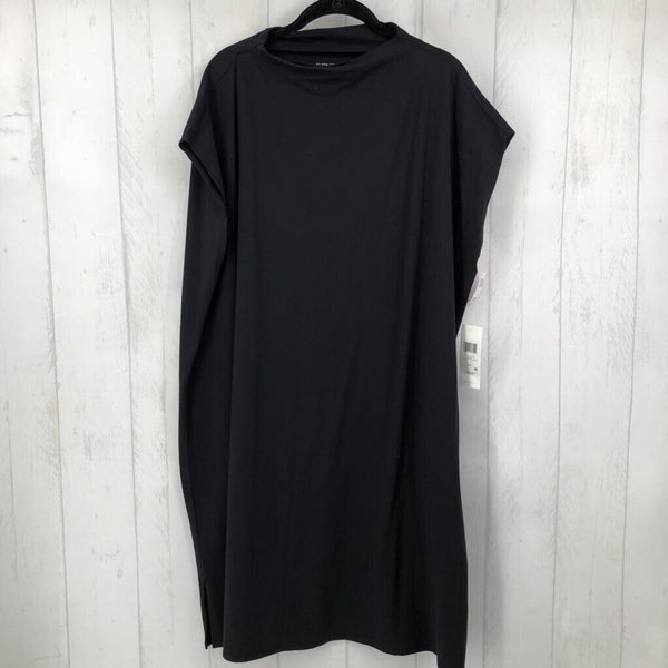 2X Funnel neck knee length dress cap slv